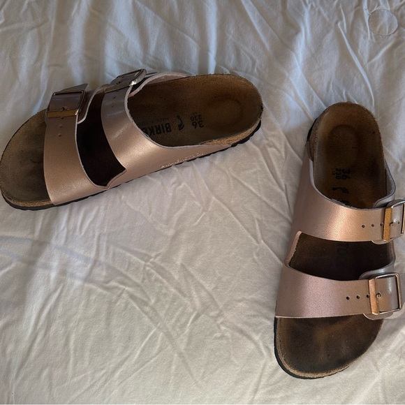 Birkenstock Shoes - Birkenstock Arizona sandals copper rose gold birko 36 Regular 5 5.5 two strap